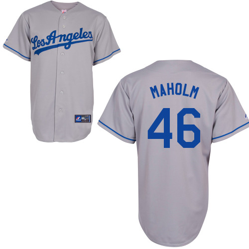 Paul Maholm #46 mlb Jersey-L A Dodgers Women's Authentic Road Gray Cool Base Baseball Jersey